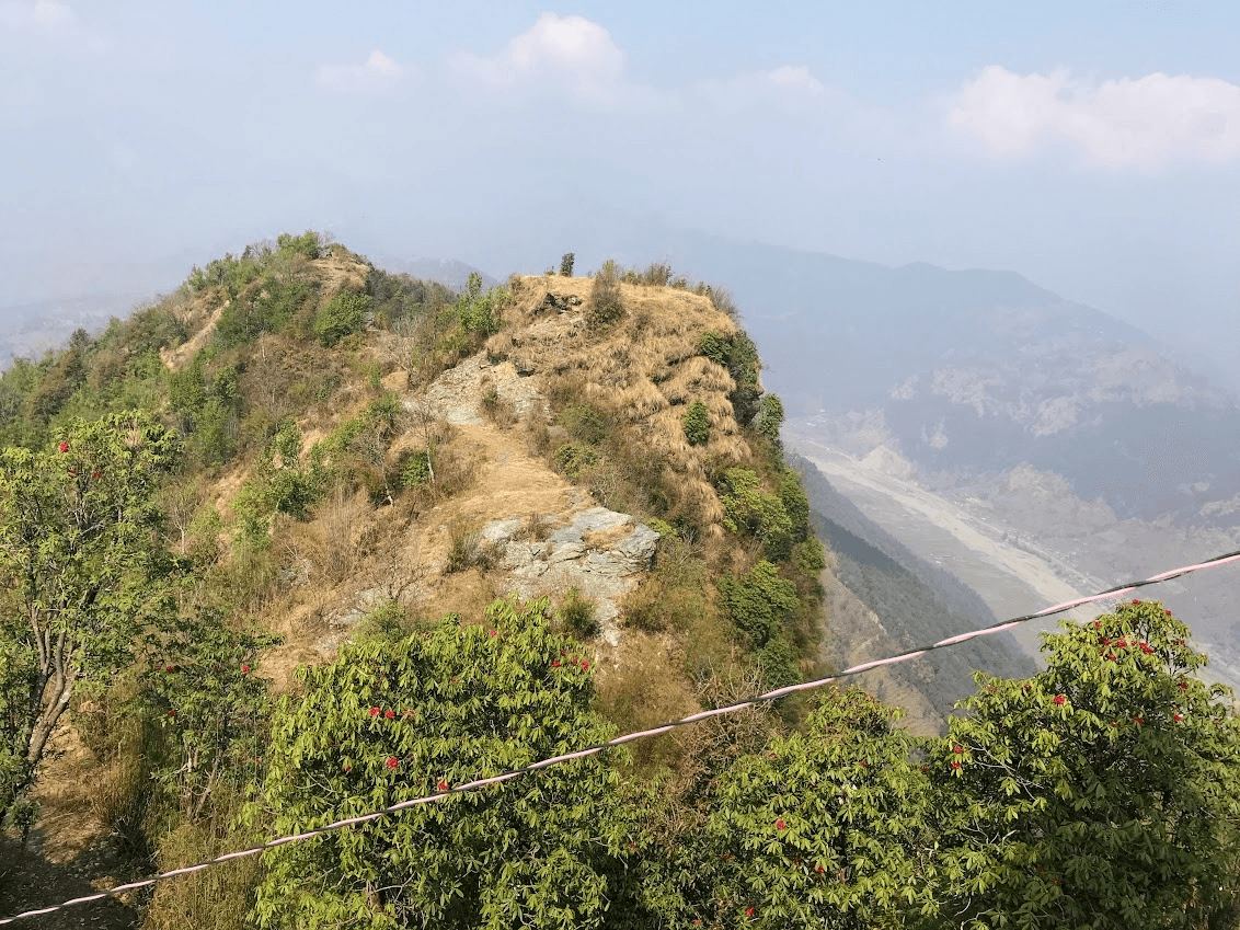 Mountain as seen on a hiking trail