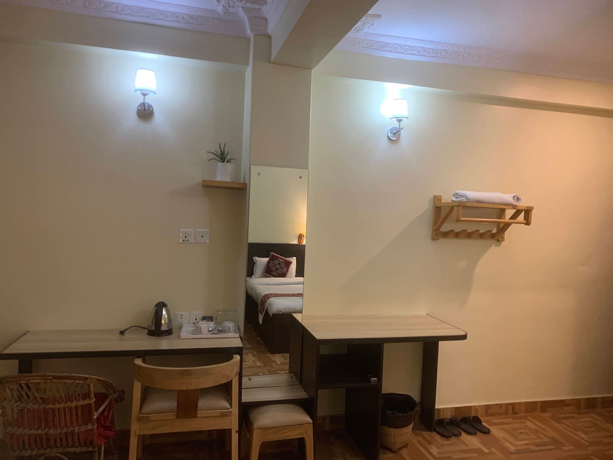 dressing area + desk (night view)